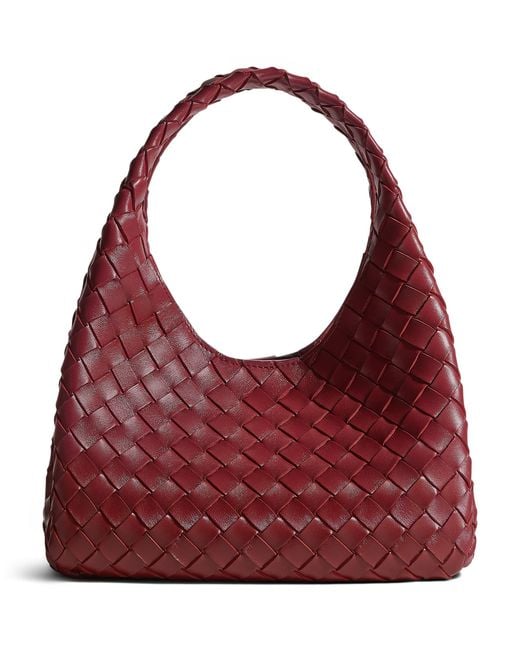 Bottega Veneta Red Small Leather Campana Shoulder Bag