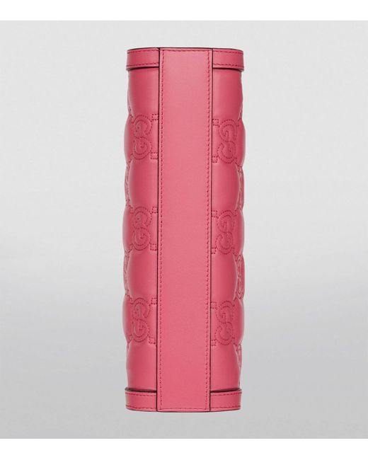Gucci Pink Small Leather Gg Matelassé Shoulder Bag
