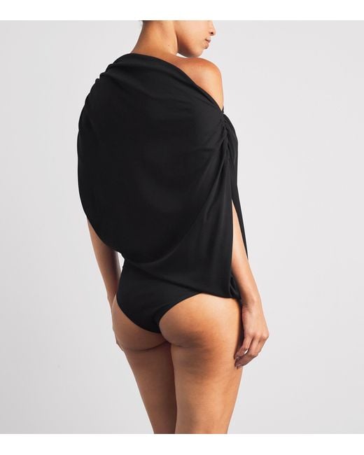 Wolford Black Fluid Drape Bodysuit