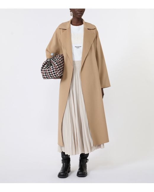 Weekend by Maxmara Natural Wool-Blend Belted Coat