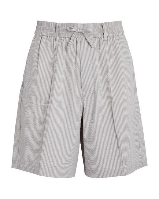 Emporio Armani Gray Striped Bermuda Shorts for men