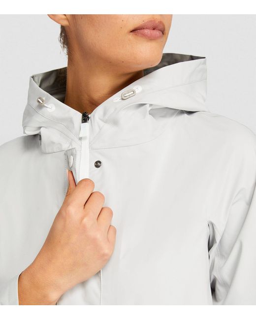 Herno White Laminar Hooded Raincoat