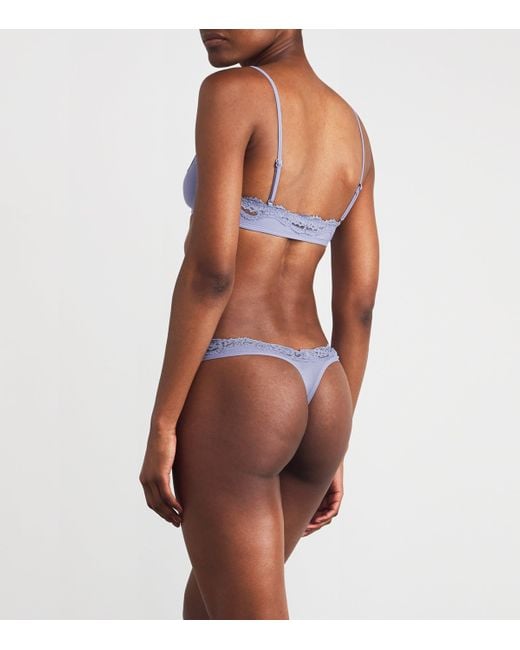 Skims Purple Lace-Trim Fits Everybody Dipped Thong
