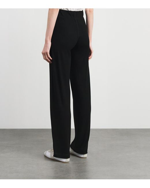 ÉTERNE Black Cotton-Modal Ribbed Sweatpants