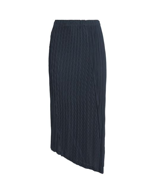 Issey Miyake Blue Unfurling Pleats Asymmetric Midi Skirt