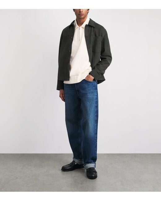 Fred Perry White Cotton Half-Zip Sweatshirt for men