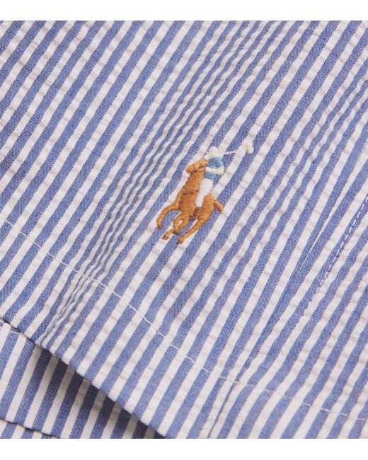 Polo Ralph Lauren Blue Seersucker Traveller Swim Shorts for men