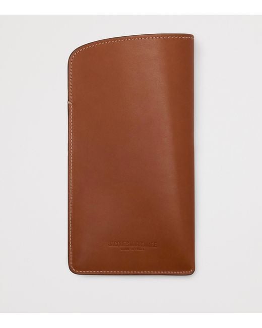 Jacques Marie Mage Brown Leather Circa Sunglasses Slip Case for men