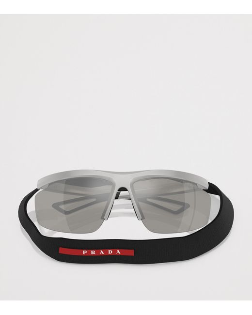 Prada Linea Rossa Gray Ps A02S Pillow Sunglasses for men
