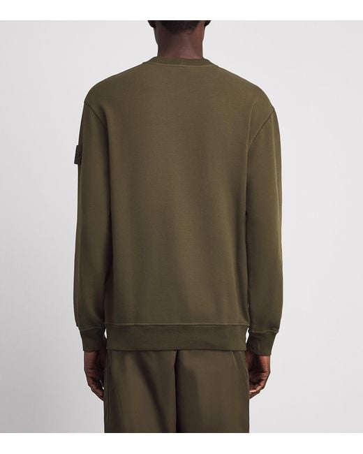 Stone Island Green Cotton-Blend Ghost Sweatshirt for men
