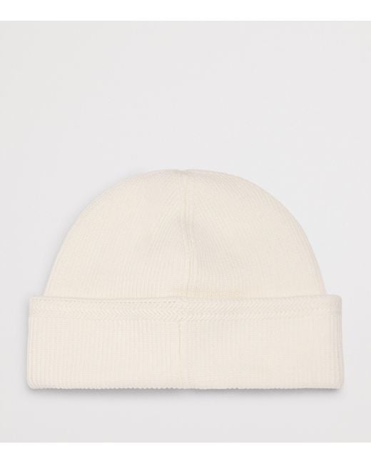 Stone Island Natural Cotton Compass Patch Beanie for men