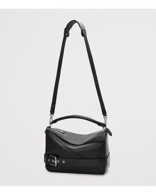 Loewe Black Large Leather Puzzle Biker Top-Handle Bag for men