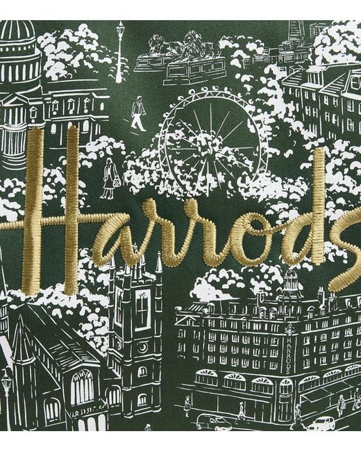 Harrods Green City Stories Shoulder Tote Bag