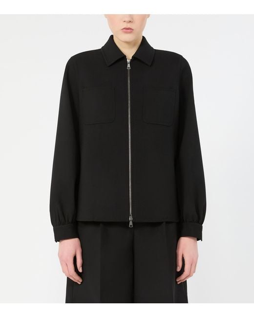 Max Mara Black Virgin Wool-Blend Jacket
