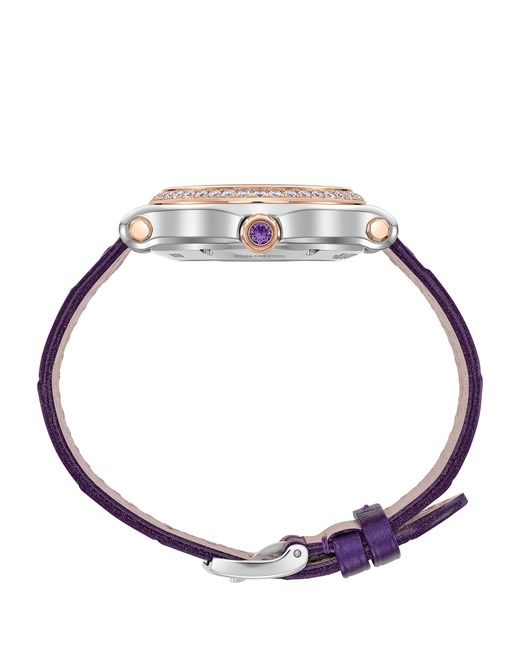 Chopard Purple Rose Gold And Diamond Happy Sport Watch 33mm