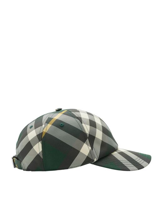Burberry Green Check Baseball Cap