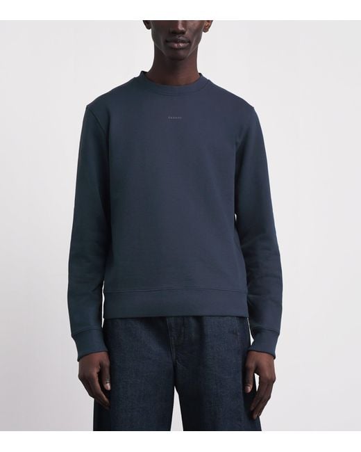Sandro Blue Cotton Logo Sweatshirt for men