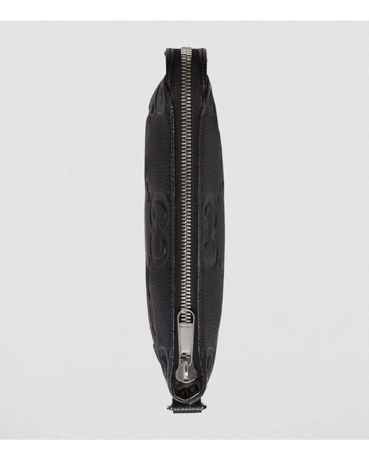 Gucci Black Medium Leather Gg Messenger Bag for men