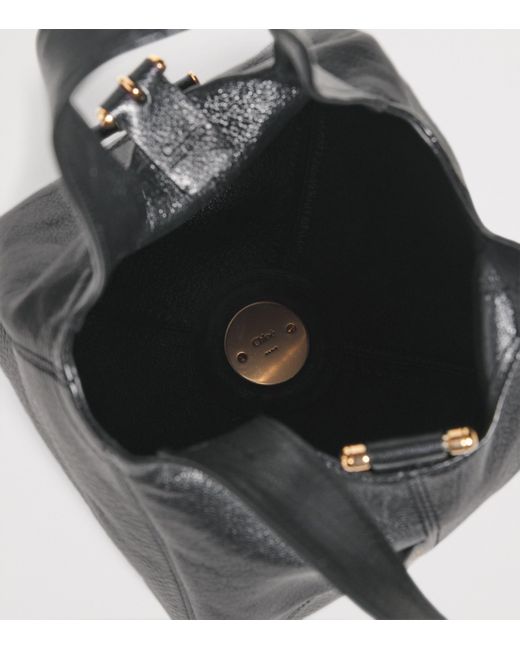 Chloé Black Small Leather Balloon Bucket Bag