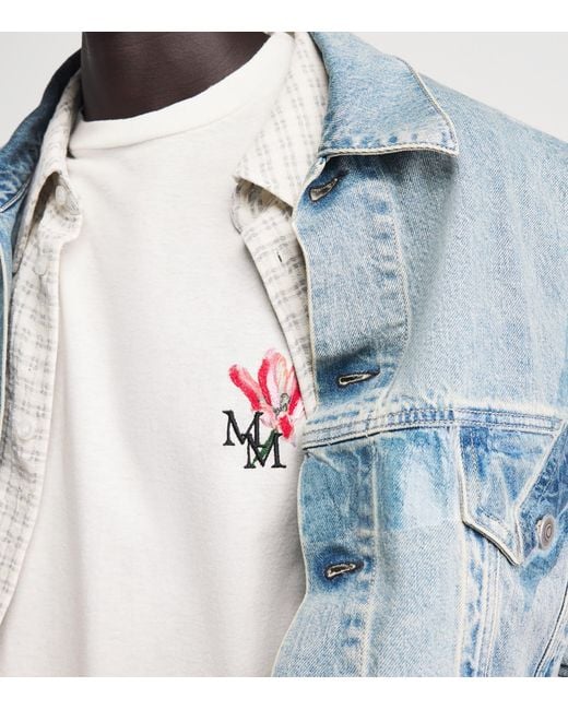 Maison Margiela White Cotton Embroidered Logo T-Shirt for men