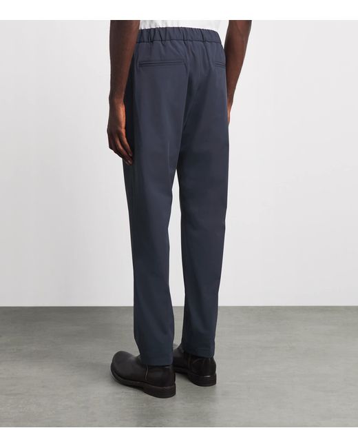 Herno Blue Stretch Technical Drawstring Trousers for men
