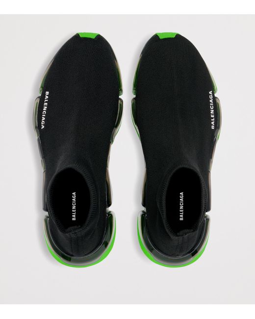 Balenciaga Black Clear Sole Speed 2.0 Sneakers for men