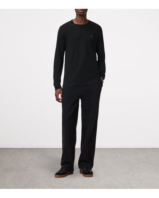 AllSaints Black Cotton Brace T-Shirt for men