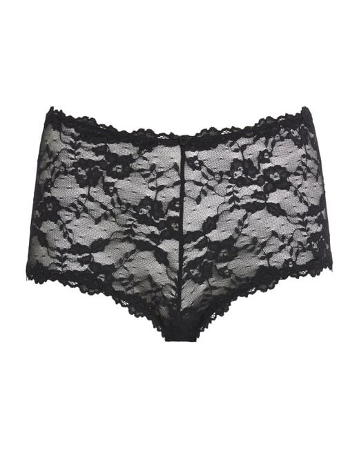 Skims Gray Stretch-Lace Boyshorts
