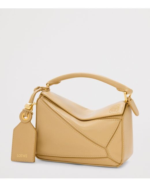 Loewe Natural Mini Leather Featherlight Puzzle Top-Handle Bag