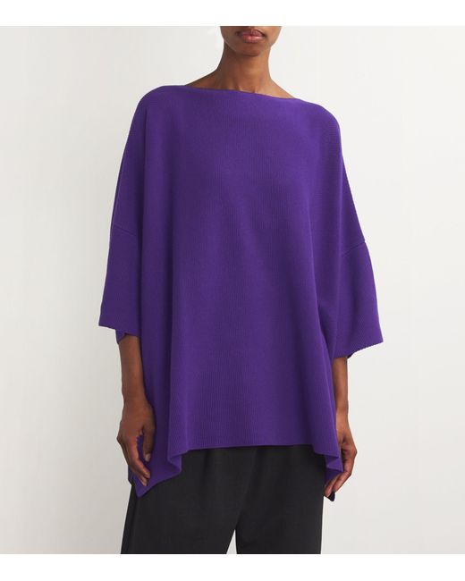 Eskandar Purple Cotton Tunic Top