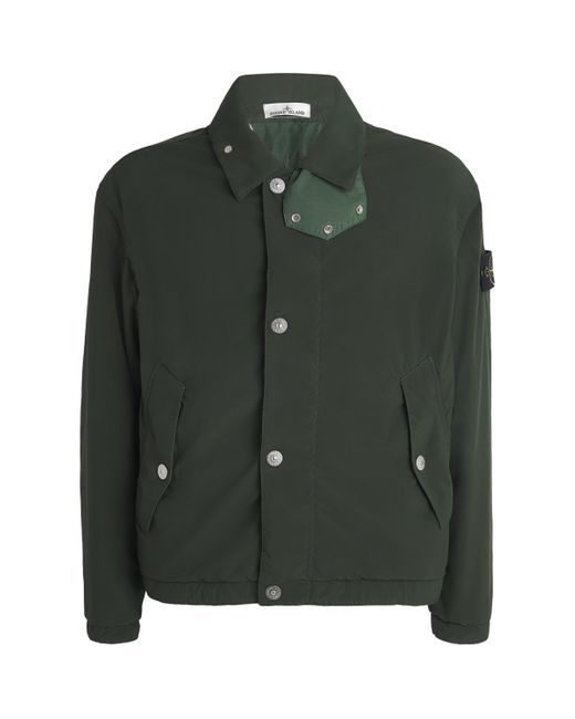 Stone Island Green Canvas Waterproof Compass Jacket for men