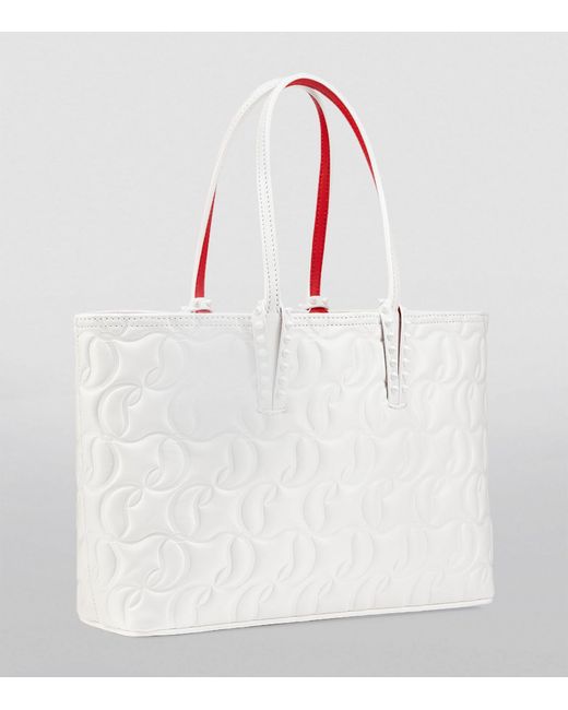 Christian Louboutin White Cabata Embossed Leather Tote Bag
