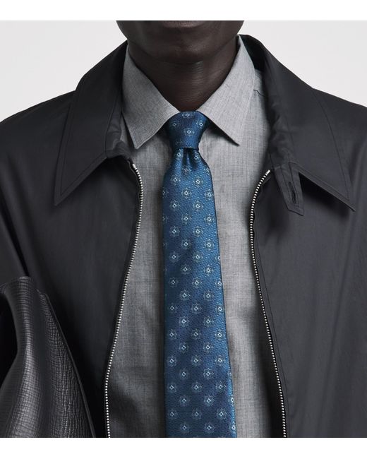 Canali Blue Silk Jacquard Tie for men