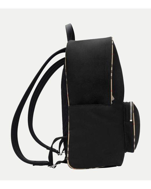 Burberry Black Check-Trim Backpack for men