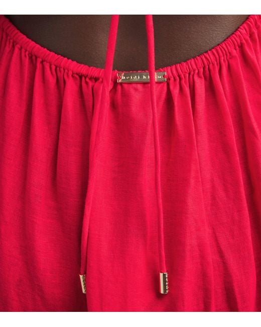 Heidi Klein Pink Linen Amalfi Maxi Dress