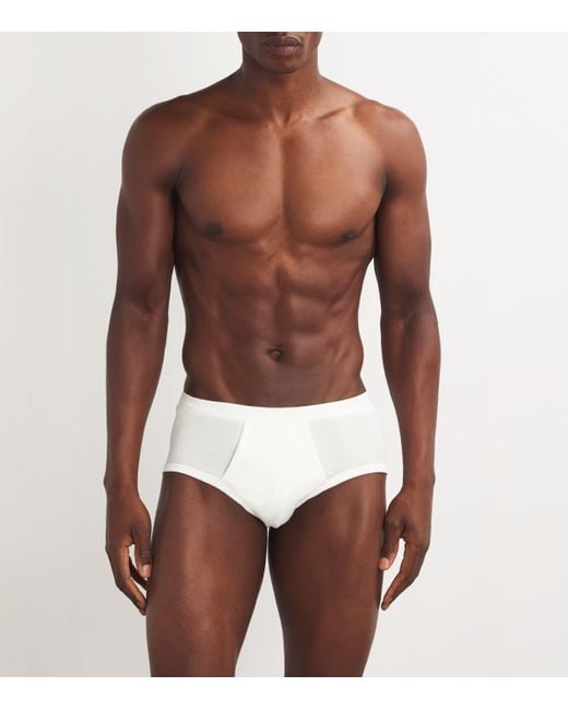 Hanro White Mercerised Cotton Briefs for men