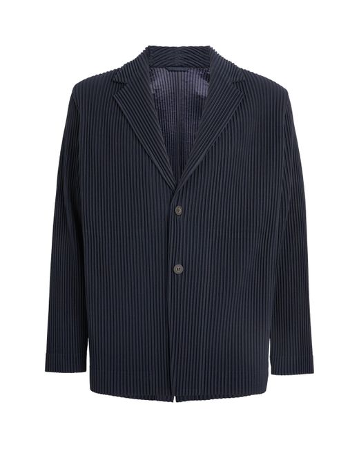 Homme Plissé Issey Miyake Blue Pleated Basics Blazer for men