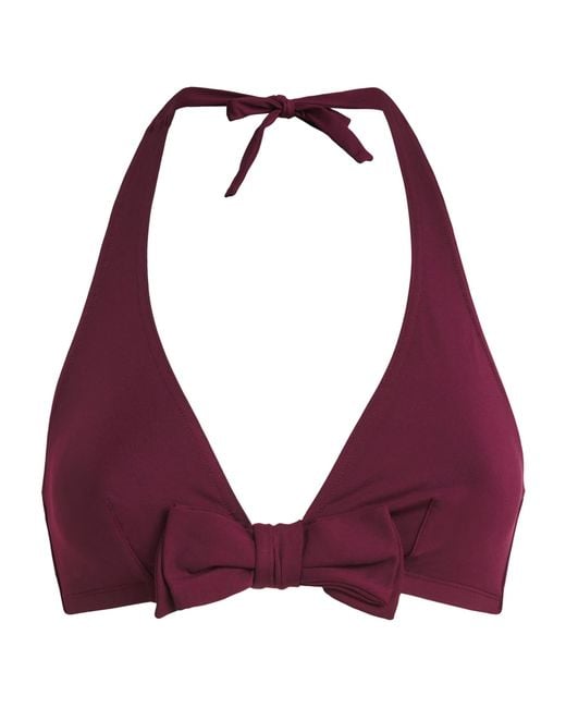 Eres Purple Bow-Detail Bikini Top
