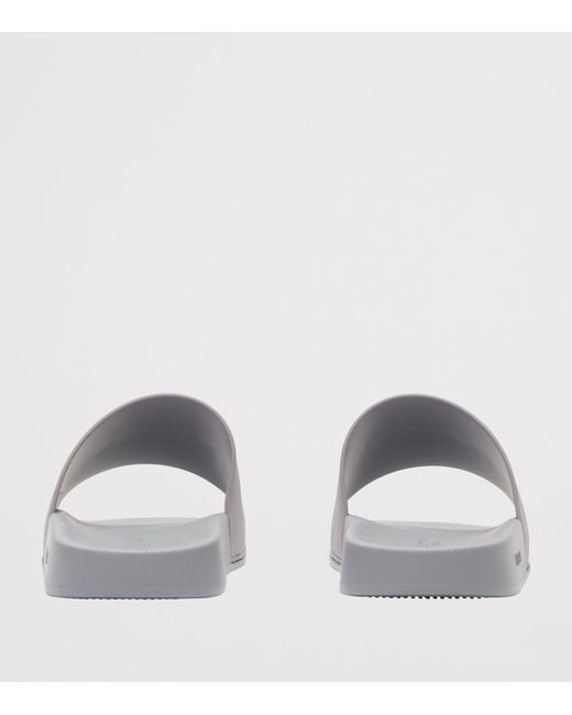 Burberry White Logo Slides for men