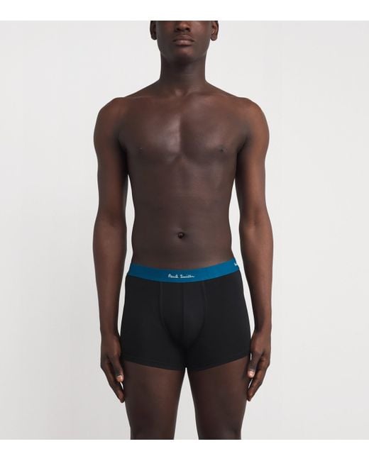 Paul Smith Black Stretch-Cotton Signature Stripe Trunks for men