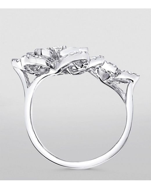 Graff White Gold And Diamond Wild Flower Ring (one Size)