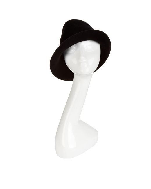 Philip Treacy Black Velour Side Sweep Hat