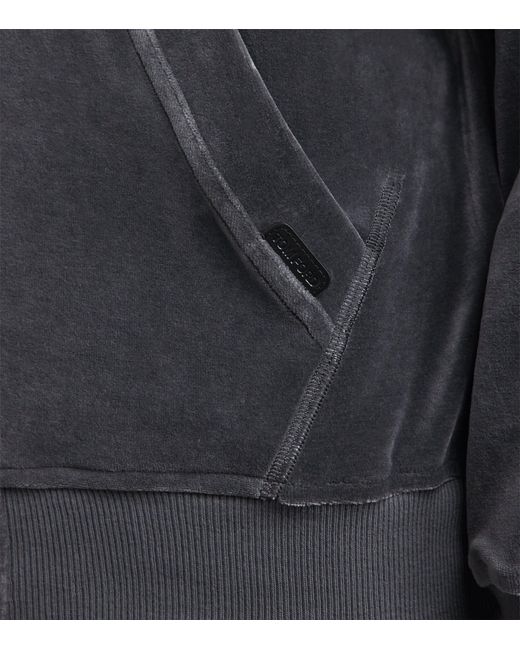 Tom Ford Gray Velour Zip-Up Hoodie for men