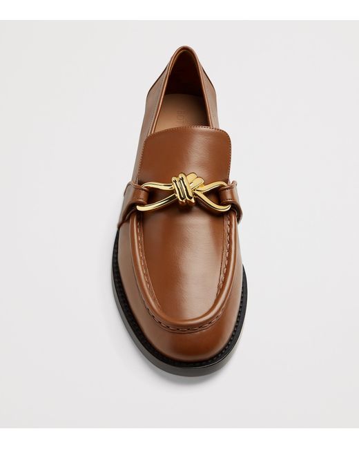 Bottega Veneta Brown Calfskin Astaire Loafers