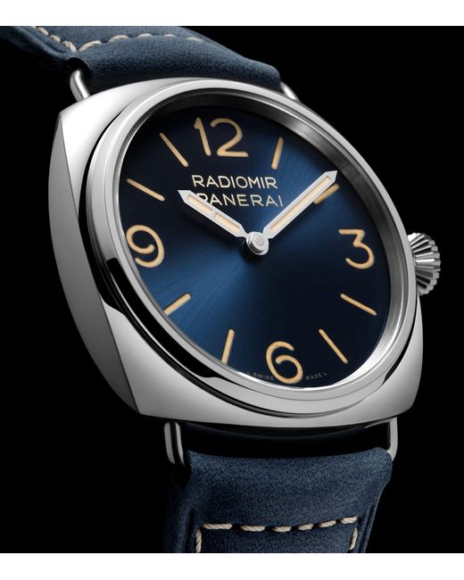 Panerai Blue Stainless Steel And Calf Leather Radiomir Officne Watch 45mm for men