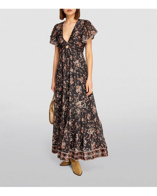 Isabel Marant Brown Cotton-silk Agathe Maxi Dress
