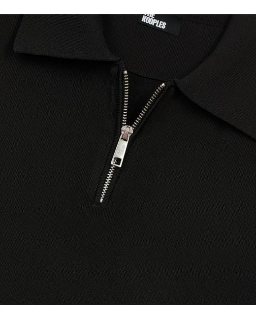 The Kooples Black Quarter-zip Polo Shirt for men