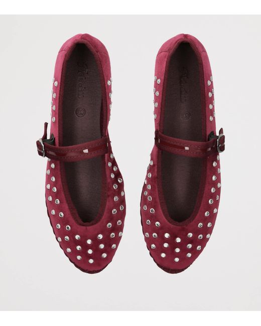 Flabelus Red Velvet Mae Ballet Flats