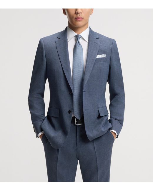 Boss Blue Stretch-Wool Blazer for men