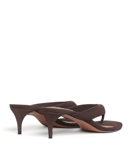 Alaïa Brown Suede Thong Mules 55
